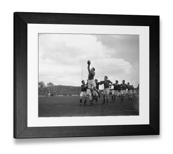 Framed Print : Wales v France Five Nations Rugby Championship, The Welsh win a line out during their Framed Print : Wales v France Five Nations Rugby Championship, The Welsh win a line out during their