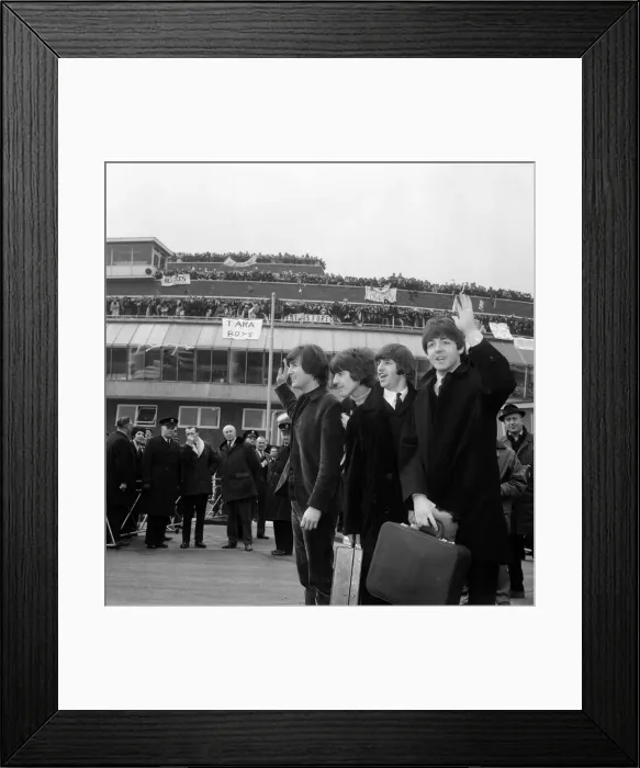 Framed Print : The Beatles fly off - to tears 22nd February 1965. Come back soon Framed Print : The Beatles fly off - to tears 22nd February 1965. Come back soon