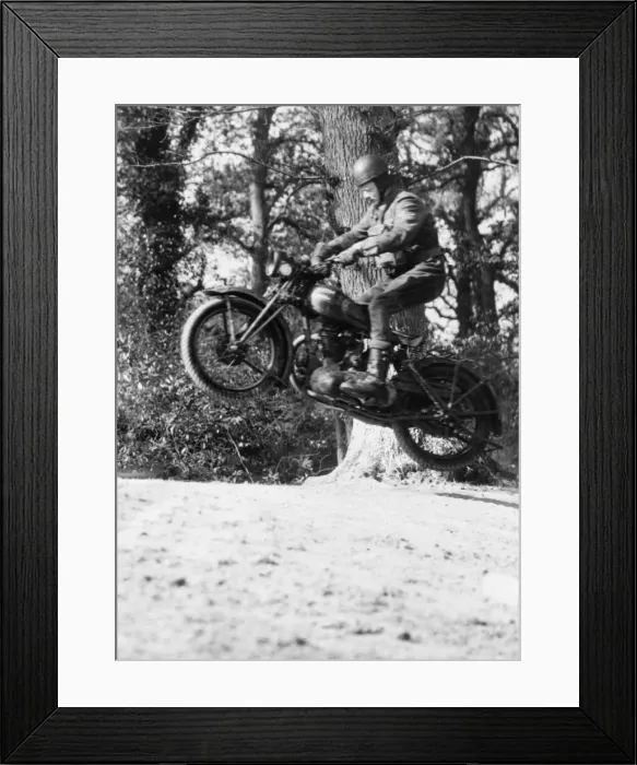 Framed Print : Motor Cycle training at Driving & Maintenance School in the Lake District May1942 Framed Print : Motor Cycle training at Driving & Maintenance School in the Lake District May1942