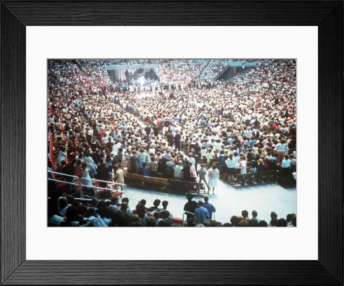 Framed Print : The Beatles play to a packed out Seattle Center during their second tour of the USA Framed Print : The Beatles play to a packed out Seattle Center during their second tour of the USA