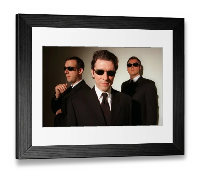 Framed Print : MEN IN BLACK FASHION. PIC SHOWS L-R MUSICIANS ROY PERCY