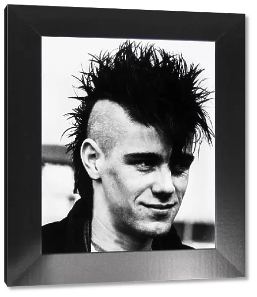 Andrew Askins Geography student from Penrith, April 1983 Mohican haircut punk