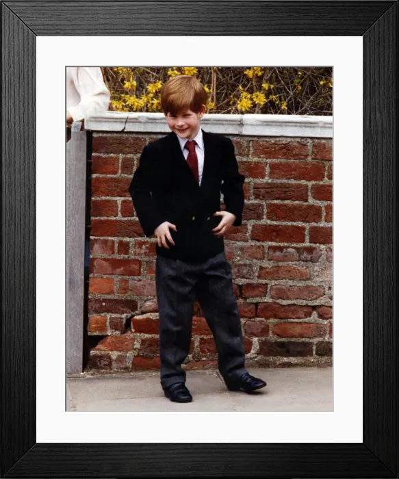 Framed Print : Prince Harry flannels blazer shirt tie attending an Easter Service Framed Print : Prince Harry flannels blazer shirt tie attending an Easter Service