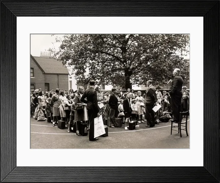 Framed Print : Headmaster Mr Rixon gives last minute instructions to children at St Michaels Church