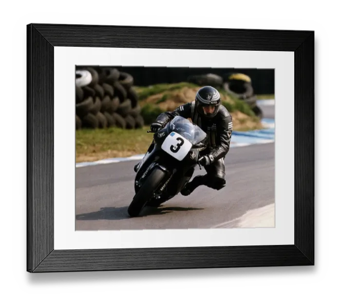 Framed Print : Trevor Nation in Action on JPS Norton at Snetterton Circuit