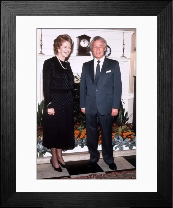 Framed Print : Margaret Thatcher British Prime Minister with the Prime Minister of Denmark