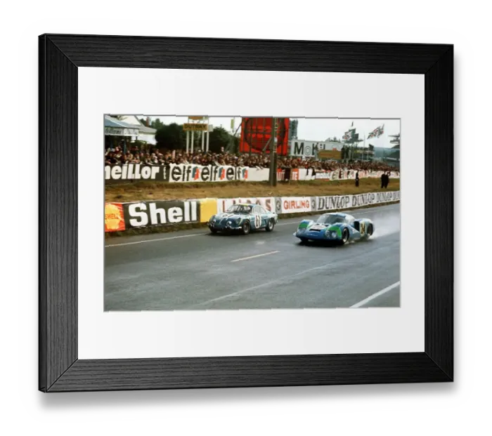 Framed Print : Le Mans 24 hour race. Motor Racing Le Mans cars at speed September 1968