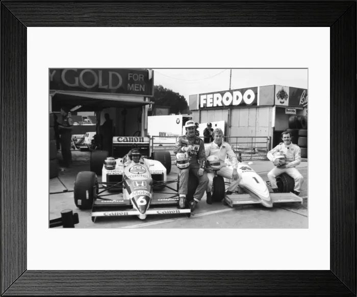 Framed Print : Nigel Mansell and Nelson Piguet Brands Hatch Grand Prix Practice A©Mirrorpix