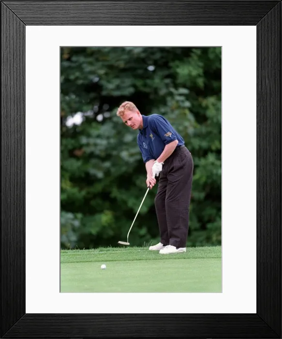 Framed Print : Johnny Herbert Motor Racing F1 July 1997 Playing golf Framed Print : Johnny Herbert Motor Racing F1 July 1997 Playing golf