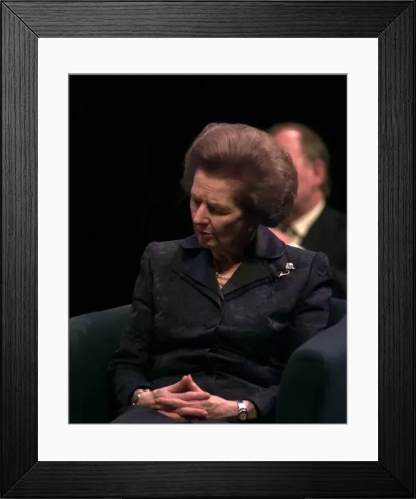 Framed Print : Margaret Thatcher sleeping during speech by October 1998 iain duncan smith at conference