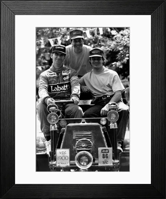Framed Print : The three British Grand Prix racing drivers Damon Hill, Mark Blundell