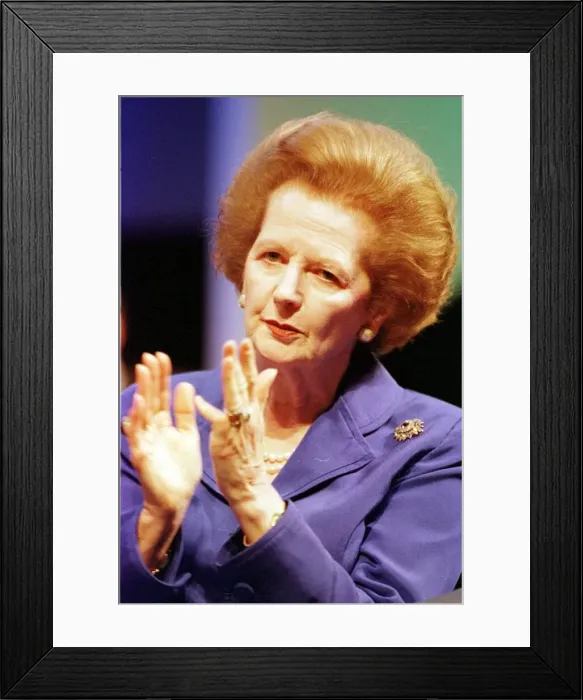 Framed Print : Margaret Thatcher former Prime Minister of Britain during the debate on Europe Framed Print : Margaret Thatcher former Prime Minister of Britain during the debate on Europe