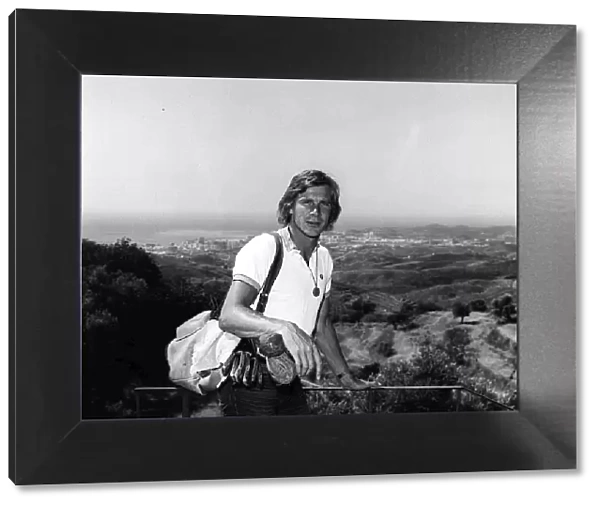 Motor racing driver James Hunt in Spain on holiday 1975