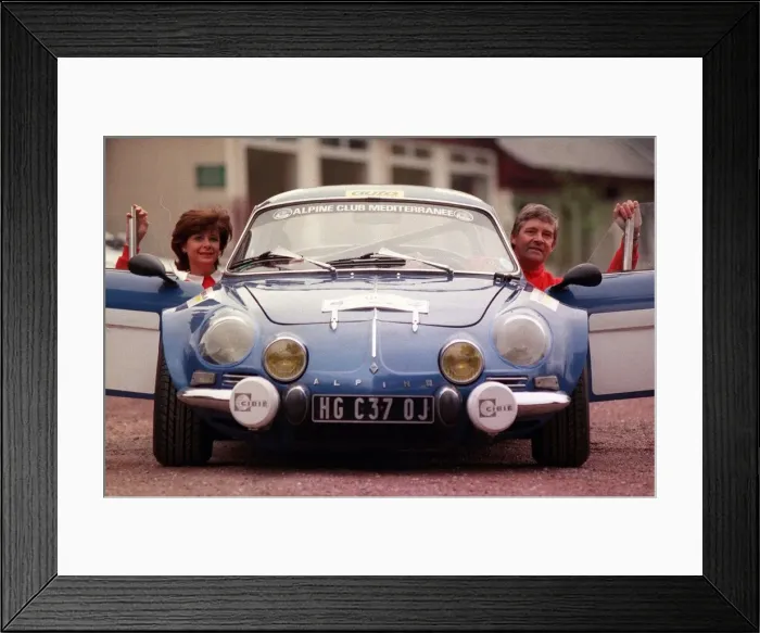 Framed Print : Varlerie and Tim Moores inside Alpine Renault May 1999 Framed Print : Varlerie and Tim Moores inside Alpine Renault May 1999