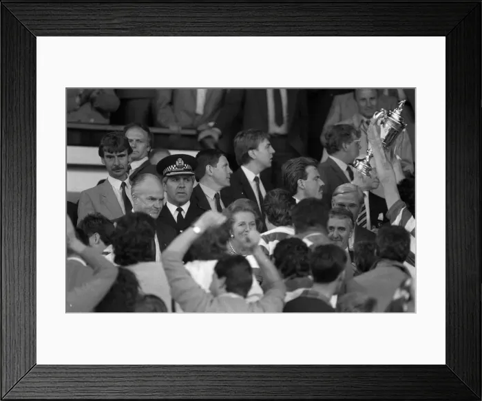 Framed Print : Margaret Thatcher Prime Minister 1988 at Scottish Cup final presenting trophy to Celtic Framed Print : Margaret Thatcher Prime Minister 1988 at Scottish Cup final presenting trophy to Celtic