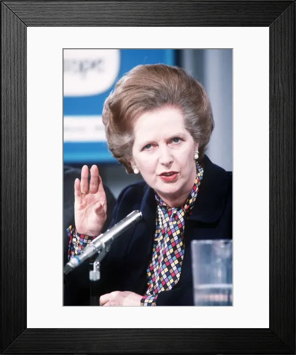 Framed Print : Prime Minister Margaret Thatcher at the Conservative Party Conference on elections to