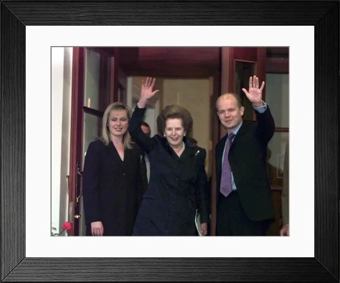 Framed Print : Margaret Thatcher former British Prime Minister Oct 1998 with William Hague Leader of