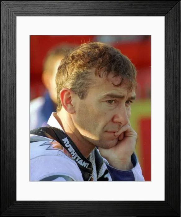 Framed Print : Jim Moodie who has had a bad week so far in the Isle of Man TT Races must be hoping Framed Print : Jim Moodie who has had a bad week so far in the Isle of Man TT Races must be hoping