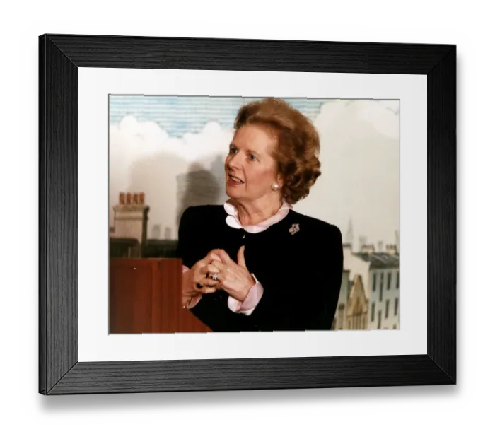 Framed Print : Prime Minister Margaret Thatcher at The London Foundry in Blackfriars October 1989