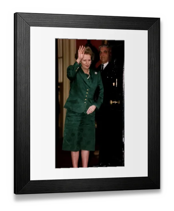 Framed Print : Prime Minister Margaret Thatcher waving goodbye to Nelson Mandela at Number 10 Downing Framed Print : Prime Minister Margaret Thatcher waving goodbye to Nelson Mandela at Number 10 Downing