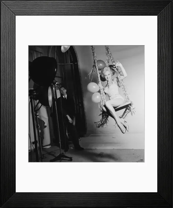 Framed Print : Actress Carole Leslie posing in the studio wearing a white dress Framed Print : Actress Carole Leslie posing in the studio wearing a white dress