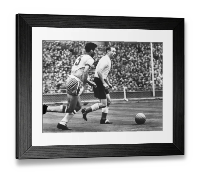Framed Print : England v Brazil football match friendly at Wembley Stadium 9th May 1956