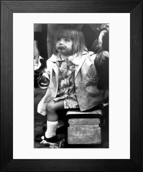 Framed Print : Girl waiting for the train in Belfast. 15th July 1972