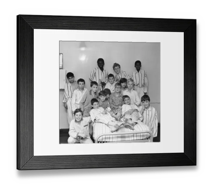 Framed Print : Schoolboys are recovering at the Hither Green Hospital from a mystery bug which affected Framed Print : Schoolboys are recovering at the Hither Green Hospital from a mystery bug which affected