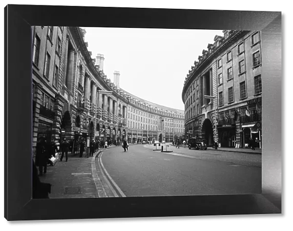 A deserted looking Regent Street at noon in London. 27th December 1973