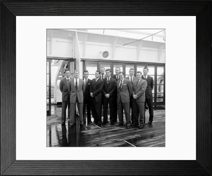 Framed Print : Australian Test Cricket team arrive at Tilbury aboard The Himalaya