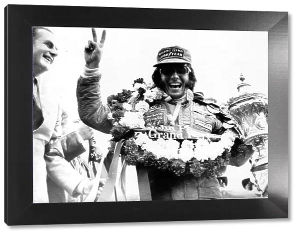 Emerson Fittipaldi Gives The V Sign After Winning The British Grand Prix