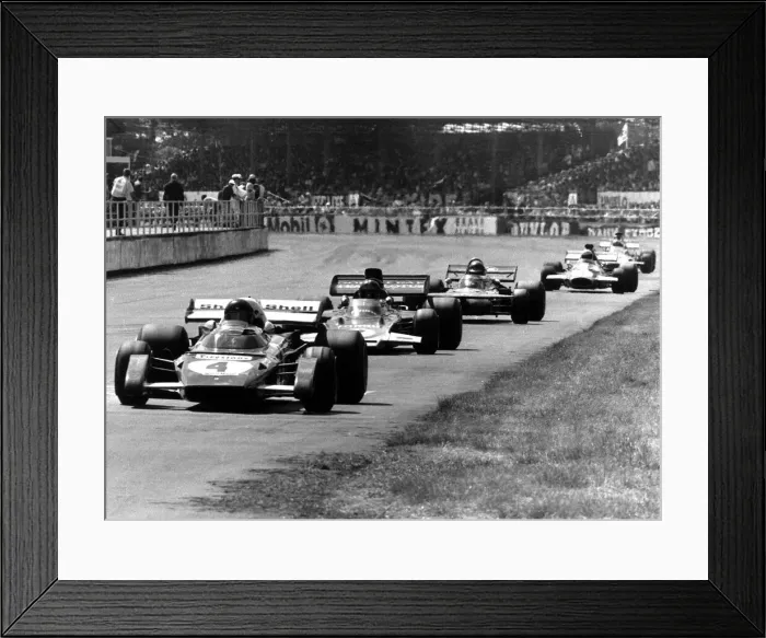 Framed Print : British Grand Prix Silverstone Jacky Ickx in the Ferrari number 4 car leads Emerson Framed Print : British Grand Prix Silverstone Jacky Ickx in the Ferrari number 4 car leads Emerson