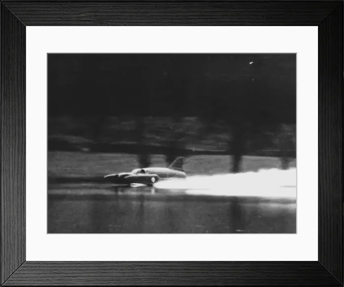 Framed Print : British speed enthusiast Donald Campbell during trials for his latest world speed record Framed Print : British speed enthusiast Donald Campbell during trials for his latest world speed record