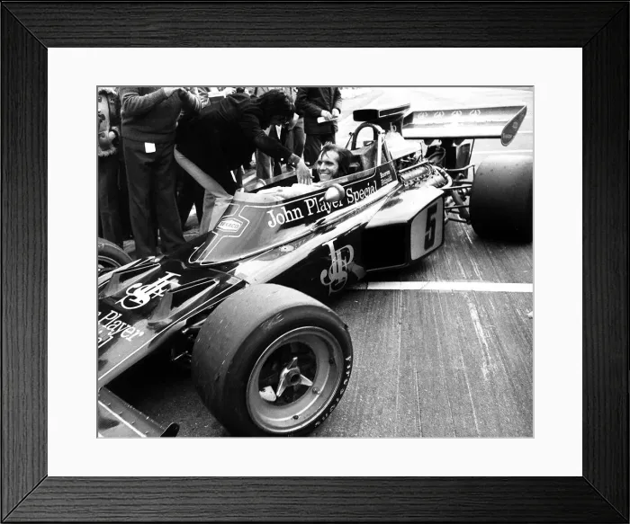Framed Print : Emerson Fittipaldi motor racing from Brazil winner of Rothmans £ Framed Print : Emerson Fittipaldi motor racing from Brazil winner of Rothmans £