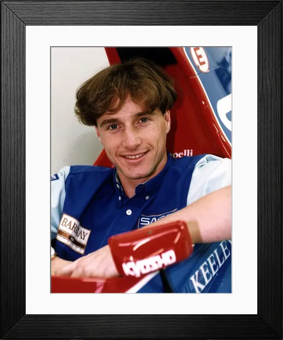 Framed Print : Eddie Irvine Racing Driver pictured at Jordan Racing Team HQ Silverstone Framed Print : Eddie Irvine Racing Driver pictured at Jordan Racing Team HQ Silverstone