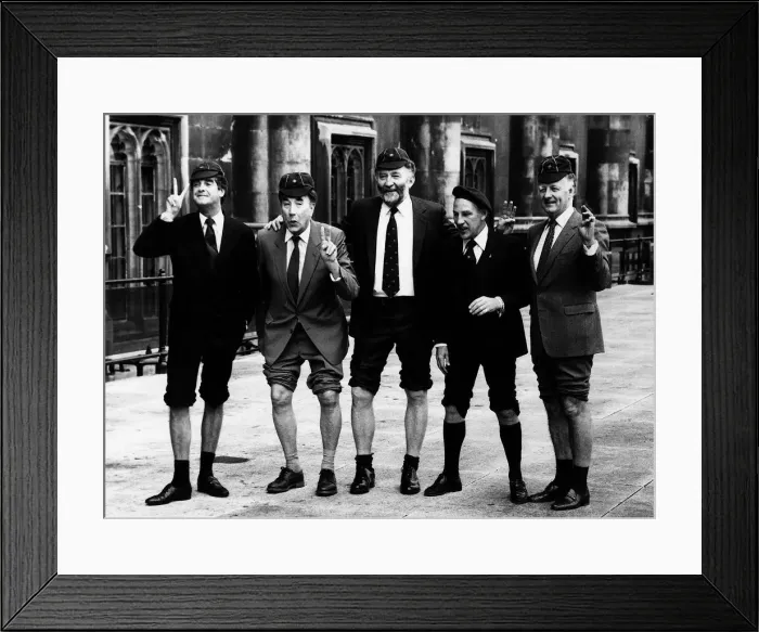 Framed Print : David Bellamy naturalist and broadcaster In the centre of this group of ex scouts