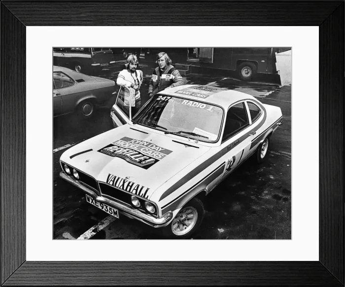 Framed Print : James Hunt Tour Car Race Driver before doing a 1000 mile tour of Great Britain with Noel