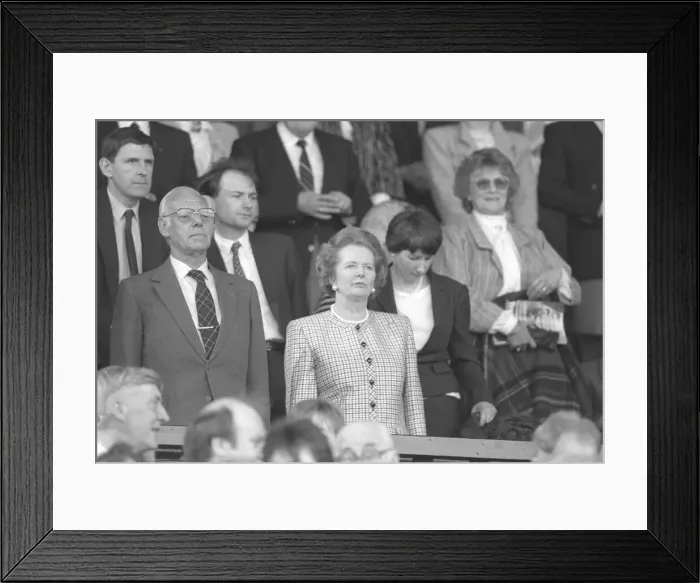 Framed Print : Margaret Thatcher Prime Minister 1988 at Scottish Cup final Framed Print : Margaret Thatcher Prime Minister 1988 at Scottish Cup final