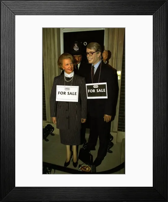 Framed Print : Margaret Thatcher waxworks dummy 6th October 1997 and John Major The final proof that Framed Print : Margaret Thatcher waxworks dummy 6th October 1997 and John Major The final proof that