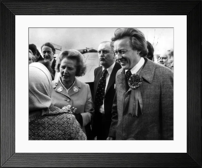 Framed Print : Tory candidate Jonathan Guinness during the Coventry By-Election with leader Framed Print : Tory candidate Jonathan Guinness during the Coventry By-Election with leader