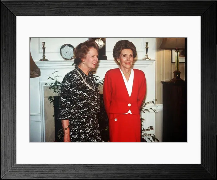Framed Print : Prime Minister Margaret Thatcher recieves Nancy Reagan, wife of the American president Framed Print : Prime Minister Margaret Thatcher recieves Nancy Reagan, wife of the American president
