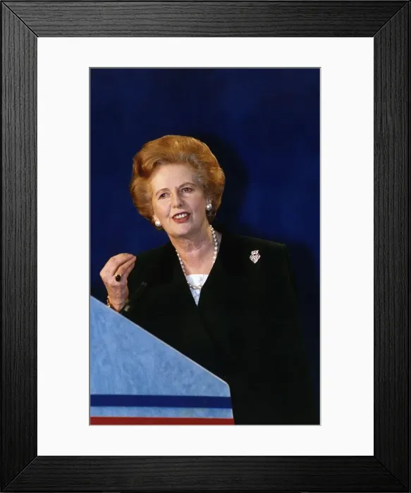 Framed Print : Former Prime Minister Baroness Margaret Thatcher at a Conservative Party rally in London