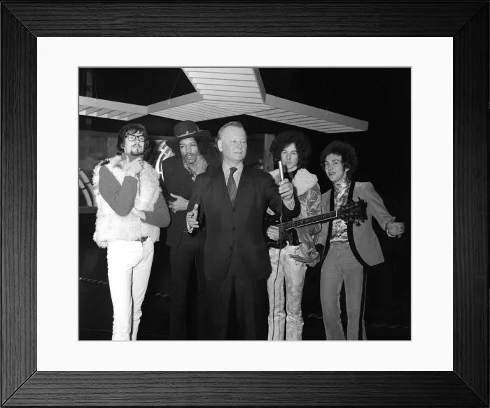 Framed Print : Godfrey Winn December 1967, singing makes singing debut on television, with Jimi Hendrix Framed Print : Godfrey Winn December 1967, singing makes singing debut on television, with Jimi Hendrix