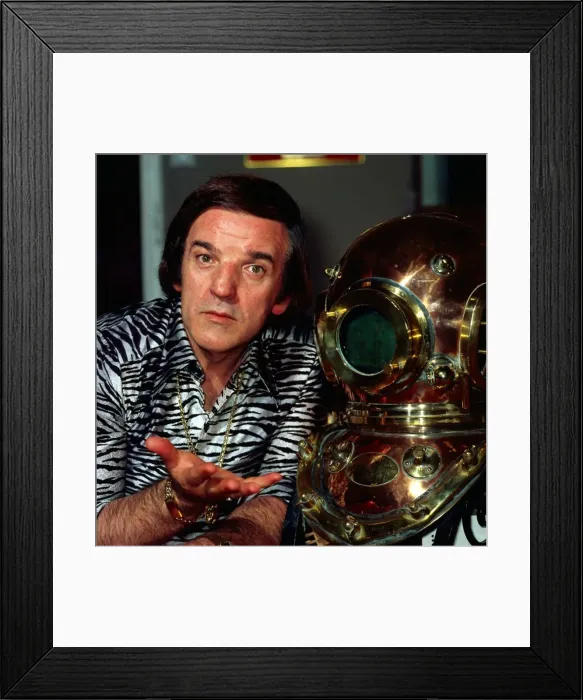 Framed Print : Alan Freeman with divers helmet August 1983
