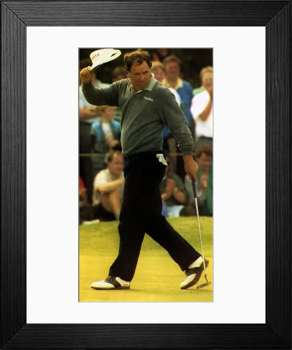 Framed Print : Mark OMeara Open Golf American Golfer lifting his visor, as he sinks a birdle put at 7th Framed Print : Mark OMeara Open Golf American Golfer lifting his visor, as he sinks a birdle put at 7th