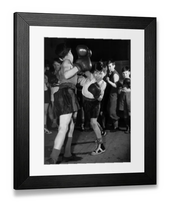 Framed Print : Youth Boxing. Harry Lemon, 11 (L) and Peter Divine are among nursery Framed Print : Youth Boxing. Harry Lemon, 11 (L) and Peter Divine are among nursery