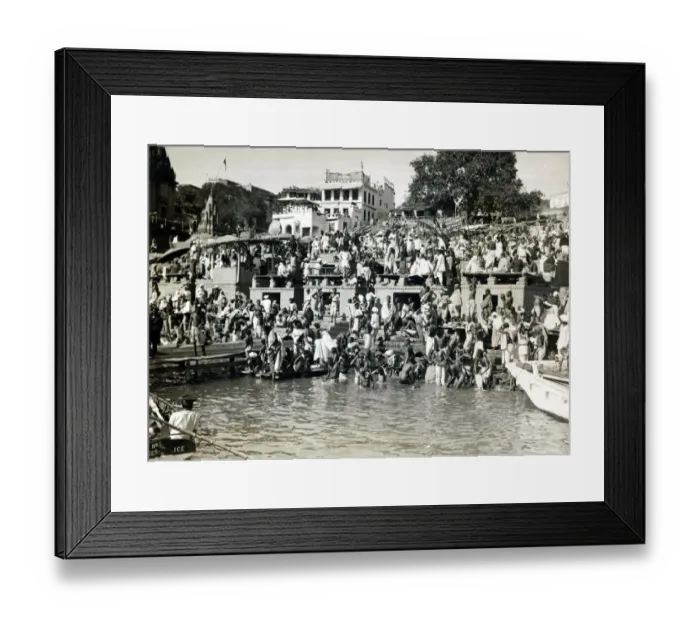 Framed Print : Bathing in the River Ganges, Benares, India (Benares now known as Varanasi