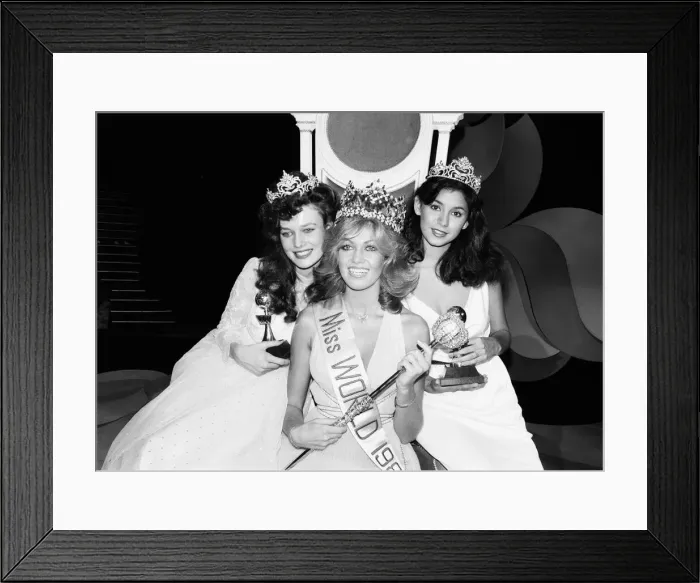 Framed Print : Miss World 1980. Miss Germany Gabriella Brum is crowned Miss World 13th November 1980