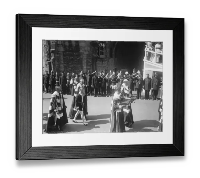 Framed Print : Prince Edward walking in the procession at his Investiture as the Prince of Wales