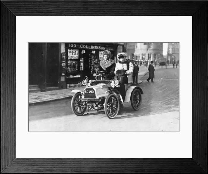 Framed Print : Woman out for a drive in London circa 1908 Framed Print : Woman out for a drive in London circa 1908